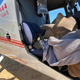 A rhino calf recently orphaned after its mother was killed by poachers before being transported to a orphanage.